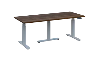 FLEXIMEET 180-80 výškově nastavitelný stůl, kovová podnož stříbrná, deska 25 mm, široký 1800 mm, ořech královský